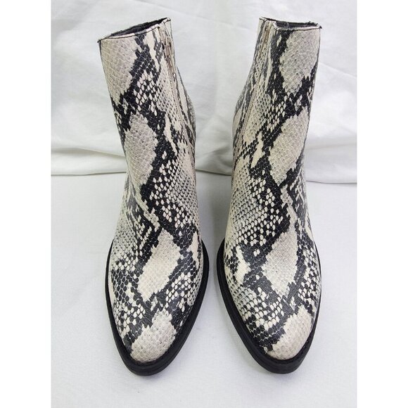 Madden Girl Size 10 Women Klicck Block Heel Side Zip Snake Print Ankle Boots NEW - Picture 11 of 13